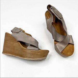 Ethem Leather Wedge Platform Sandals, Size 36